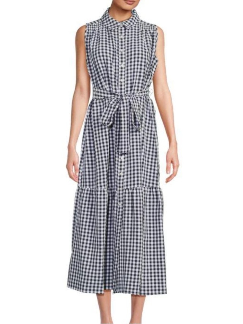 NWOT Tommy Hilfiger Women’s Gingham Belted Midi-Dress